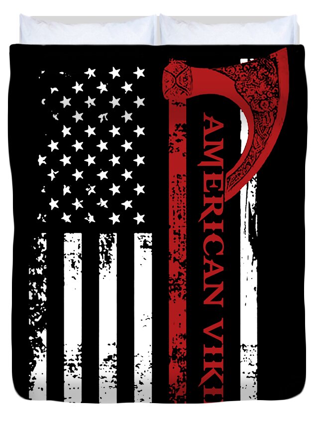American Viking Victory Or Valhalla USA Flag Hanes Premium Tagless