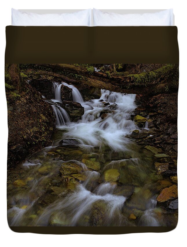 California Duvet Cover featuring the photograph An Unkown Creek in the Feather River Canyon by Don Hoekwater Photography