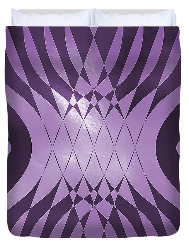 Purple Duvet Cover featuring the digital art Angry Symmetry - Purple by Jason Fink