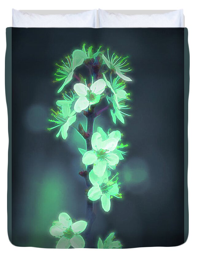 Alien Duvet Cover featuring the photograph Another World - Glowing Flowers by Scott Lyons