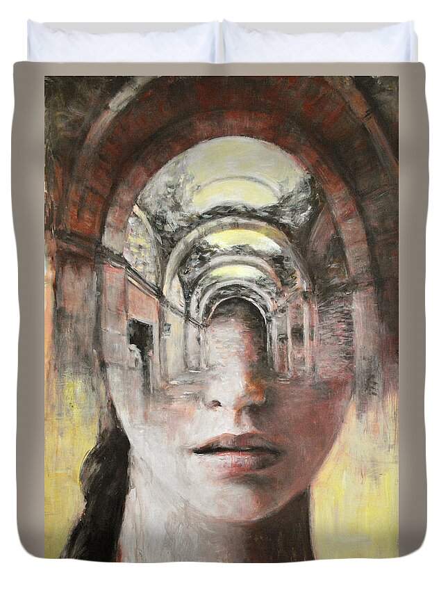 Italy Duvet Cover featuring the painting Anticoblend by Escha Van den bogerd