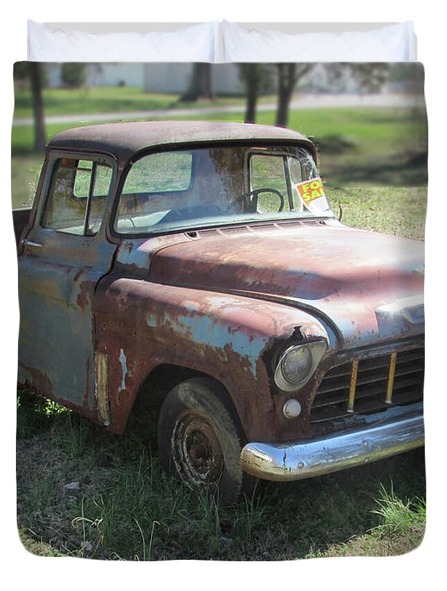 Old Car Duvet Cover featuring the photograph any Buyers by David Zimmerman