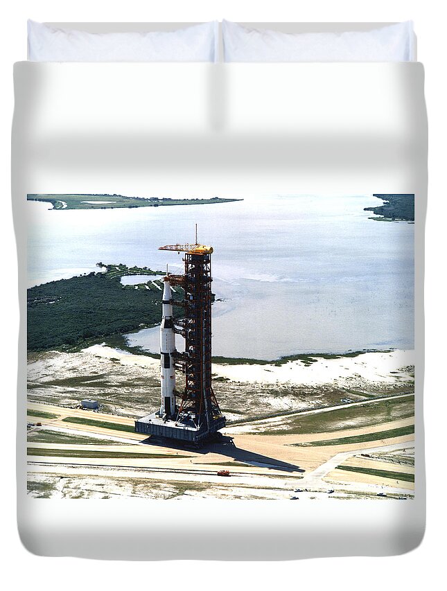1969 Duvet Cover featuring the photograph Apollo 11 Rolls Out, 1969 by Science Source