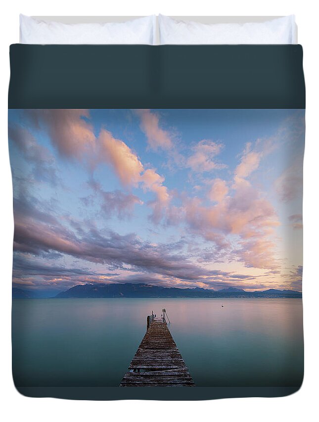 Jetty Duvet Cover featuring the photograph Apotheosis by Dominique Dubied