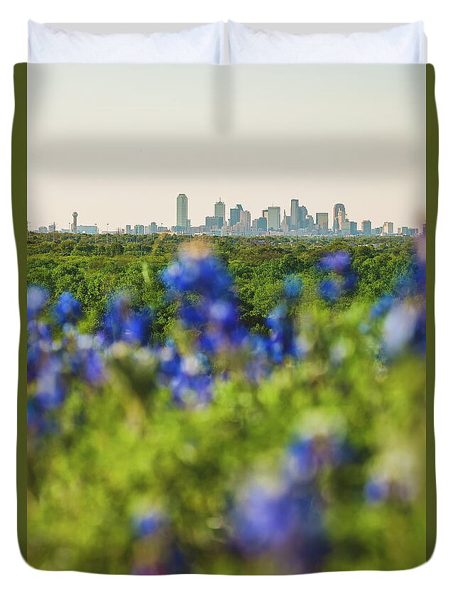 Dallas Duvet Cover featuring the photograph April in Dallas by Peter Hull