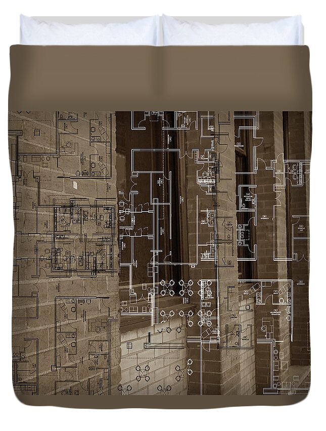 Architecture Duvet Cover featuring the painting Architecture Drawing IIi by Sisa Jasper