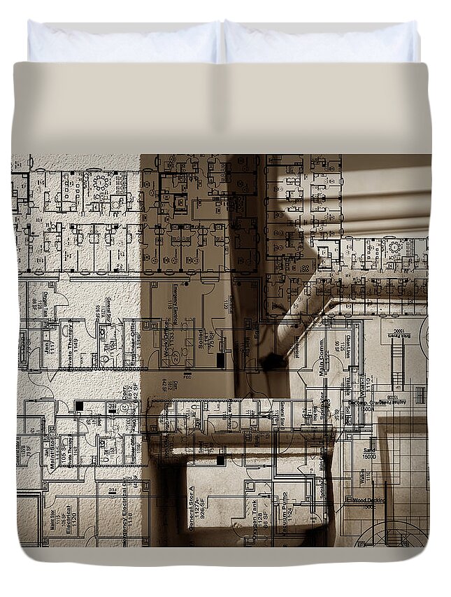 Architecture Duvet Cover featuring the painting Architecture Drawing Iv by Sisa Jasper