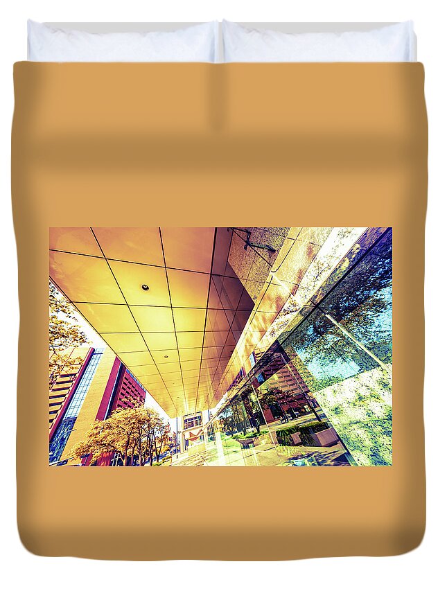 Financial Building Duvet Cover featuring the photograph Architecture, Financial District by Moreiso
