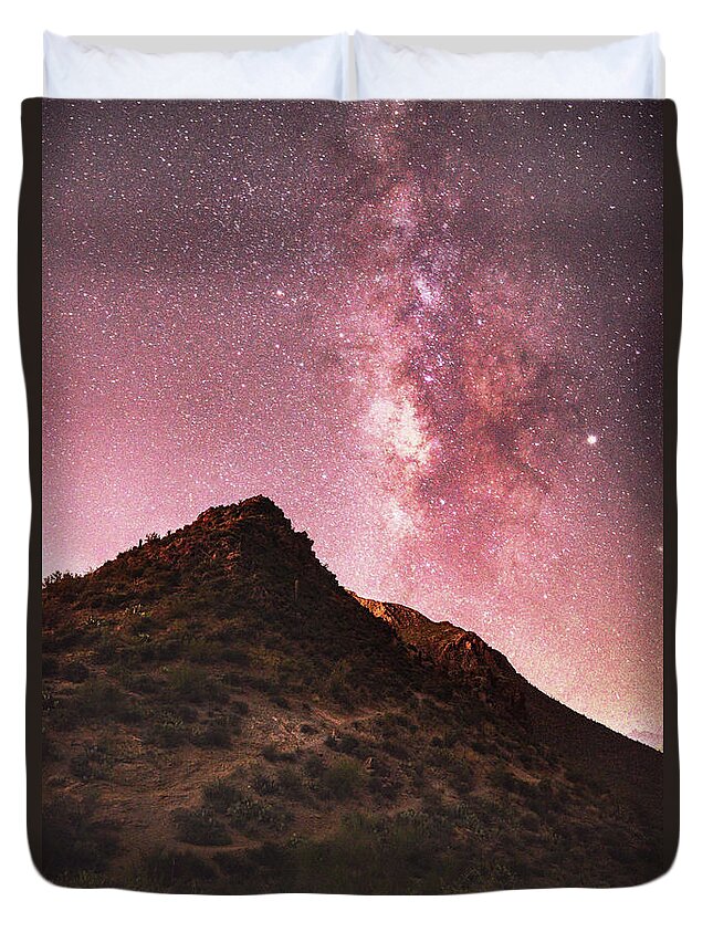 Arizona Duvet Cover featuring the photograph Arizona Milky Way by Chance Kafka