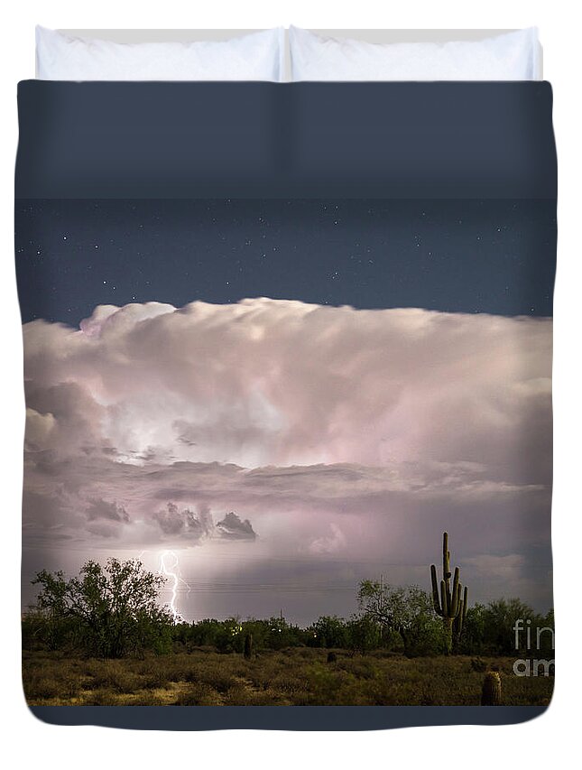 Arizona Duvet Cover featuring the photograph Arizona Monsoon Thunderstorm by James BO Insogna