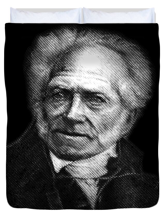 Schopenhauer Duvet Cover featuring the digital art Arthur Schopenhauer by Cu Biz