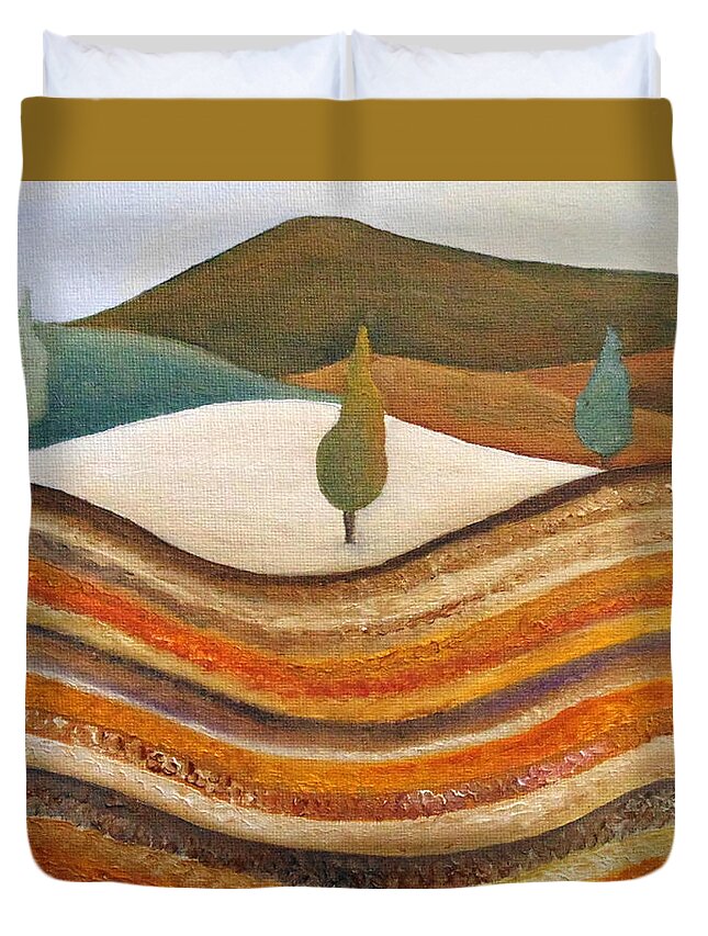 Cypress Duvet Cover featuring the photograph Stratified Soil by Angeles M Pomata