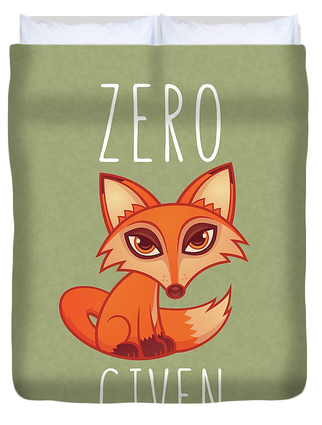 Animal Duvet Cover featuring the digital art Zero Fox Given by John Schwegel