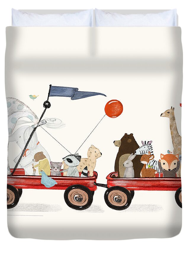 Children's Duvet Cover featuring the painting A Little Breeze by Bri Buckley