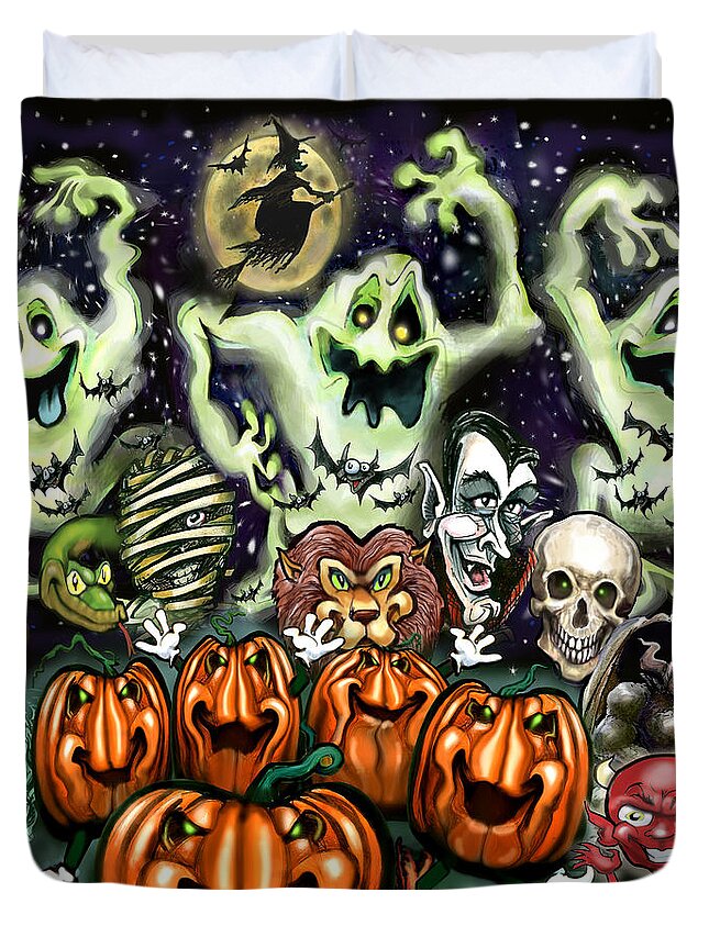 Halloween Duvet Cover featuring the digital art Halloween Fun by Kevin Middleton