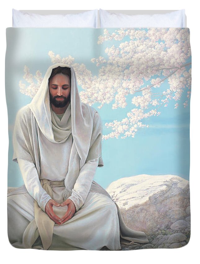 Jesus Duvet Cover featuring the painting As I Have Loved You by Greg Olsen