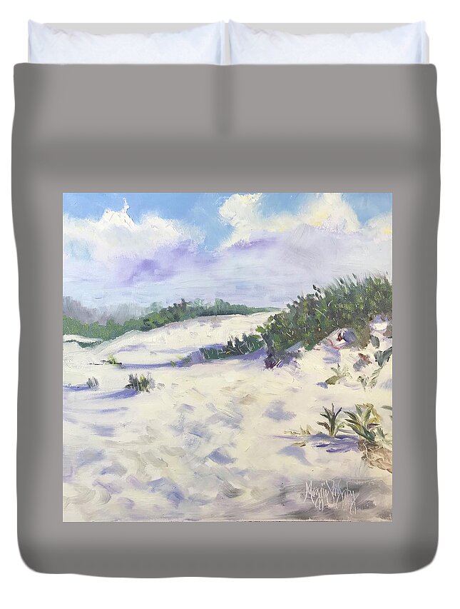 Impressionism Duvet Cover featuring the painting Assateague Dunes by Maggii Sarfaty