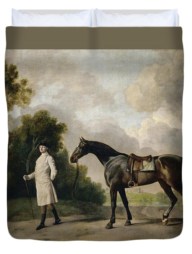 George Stubbs Duvet Cover featuring the painting Assheton, first Viscount Curzon, and his mare Maria, 1771 Oil on canvas R. F.1973-94. by George Stubbs