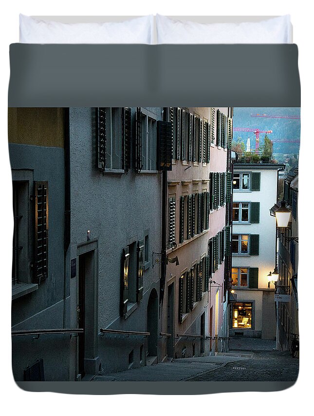 Switzerland Duvet Cover featuring the photograph At Dusk by Christopher Brown