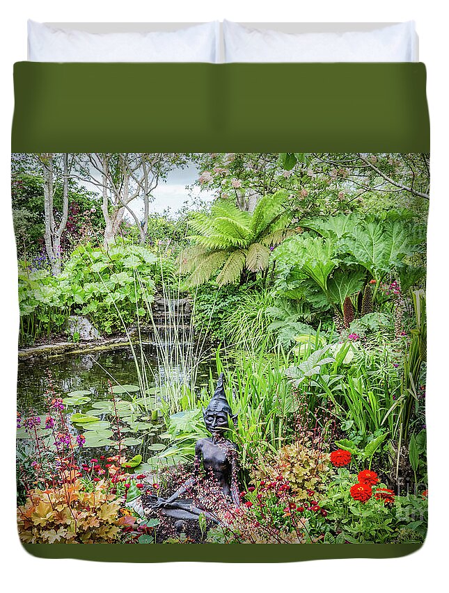 Terra Nova Fairy Garden Duvet Cover featuring the photograph At Terra Nova Fairy Garden by Eva Lechner