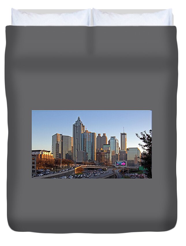 Atlanta Duvet Cover featuring the photograph Atlanta - Downtown View by Richard Krebs