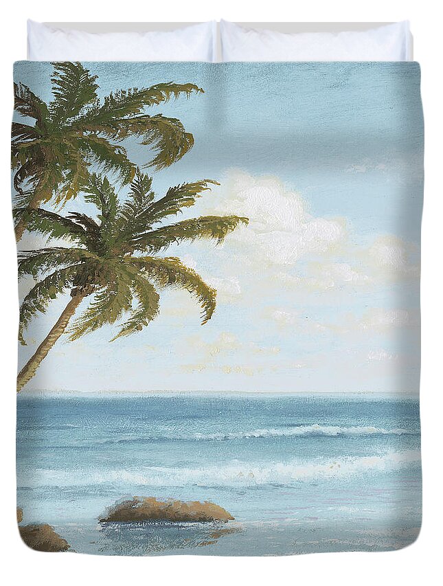 Beach Duvet Cover featuring the mixed media Atlantic I by Michael Marcon