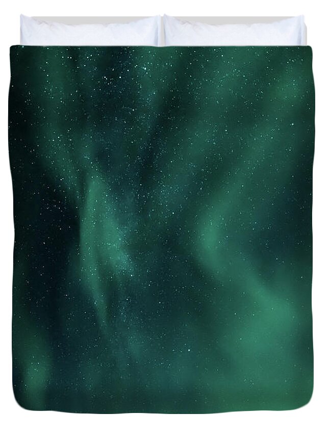 Iceland Duvet Cover featuring the photograph Aurora Portrait by Framing Places