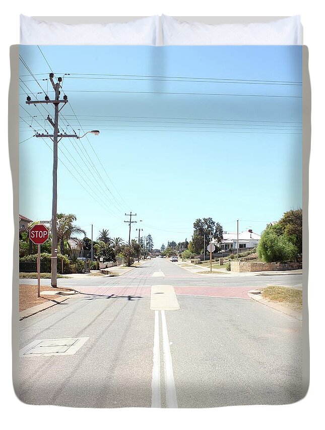 Tranquility Duvet Cover featuring the photograph Australian Street Scene by Thenakedsnail