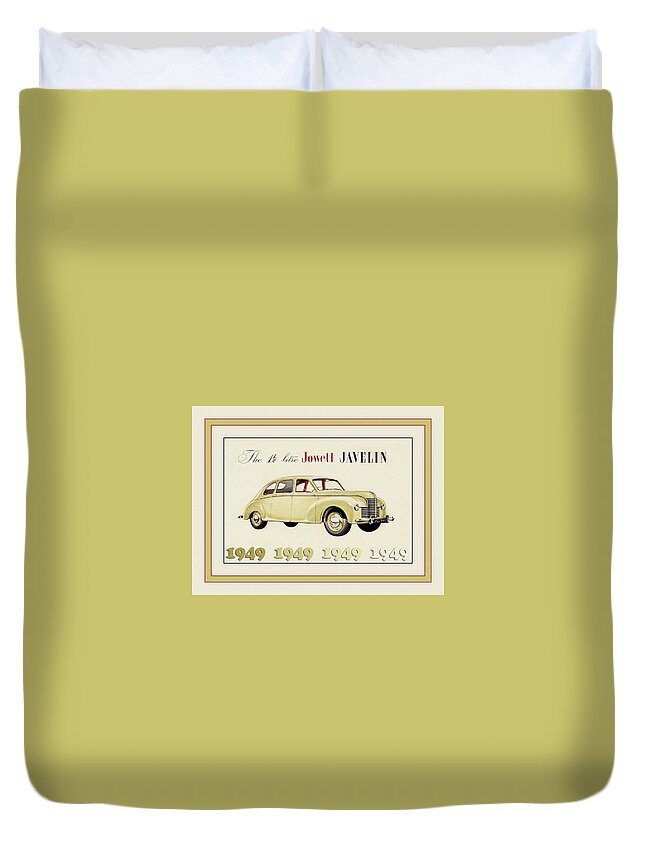 Jowett Javelin Duvet Cover featuring the photograph Automotive Art 54 by Andrew Fare