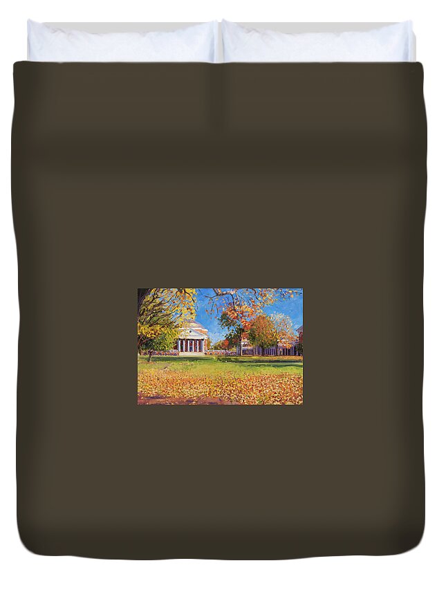 Uva Duvet Cover featuring the painting Autumn on the Lawn by Edward Thomas