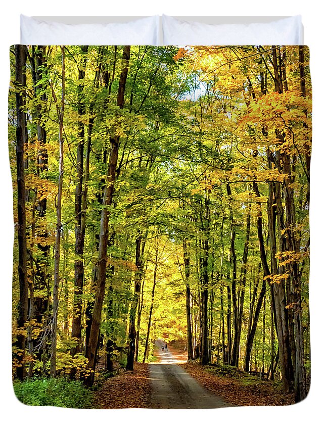 Steve Harrington Duvet Cover featuring the photograph Autumn Wandering - Ontario Backroads 9 by Steve Harrington