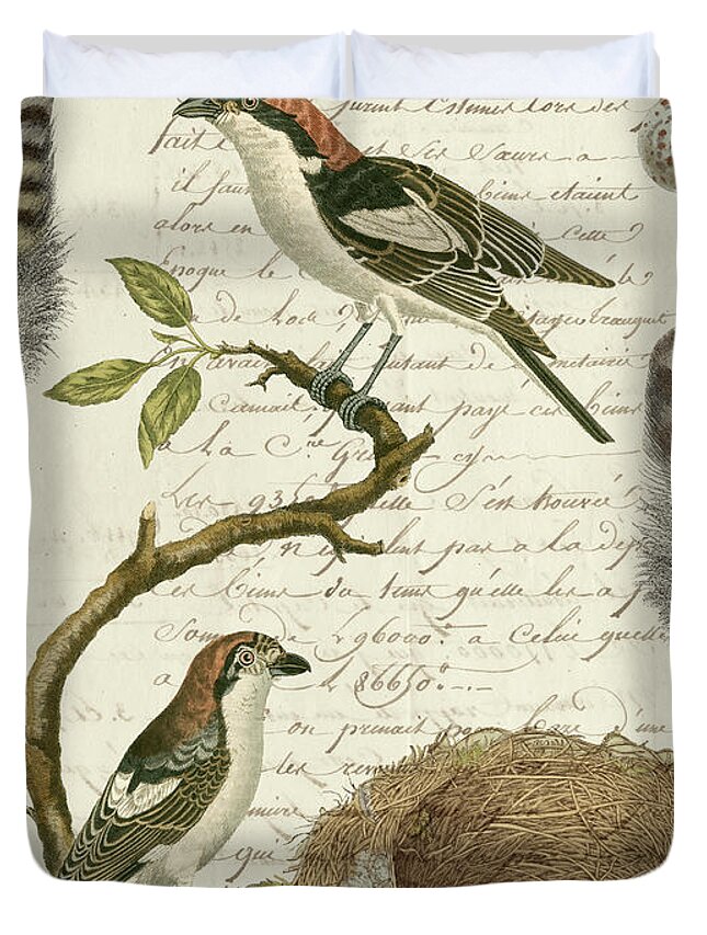 Animals Duvet Cover featuring the painting Avian Journal I by Vision Studio