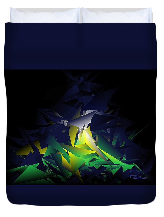 Abstract Duvet Cover featuring the digital art Awake 1901 by Ludwig Keck