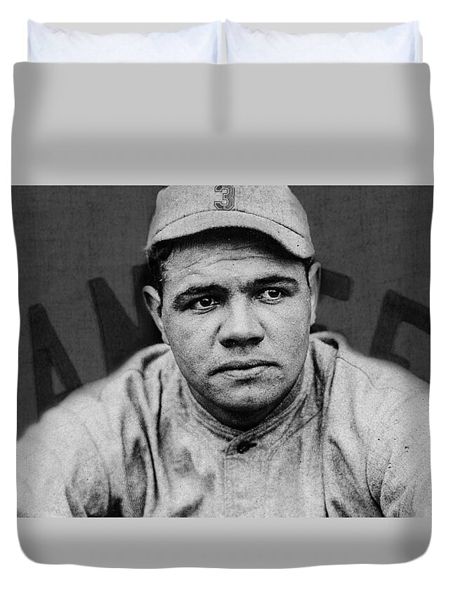 Babe Ruth Duvet Cover featuring the digital art Babe Ruth by Paul Lovering