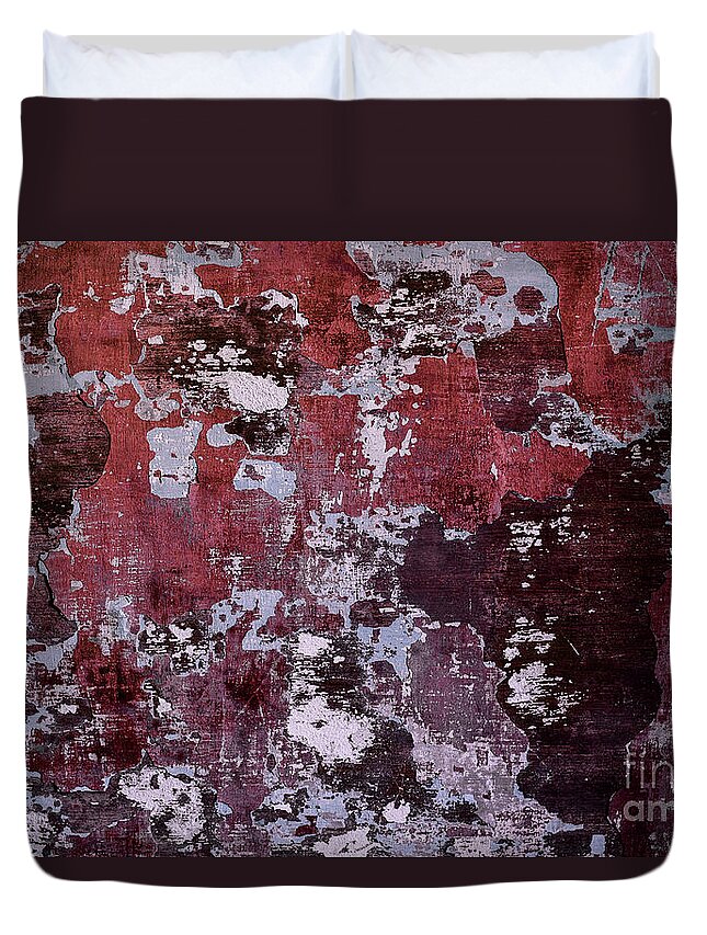 Cement Duvet Cover featuring the photograph Background Of Old Weathered Wall by Samuele Deiana