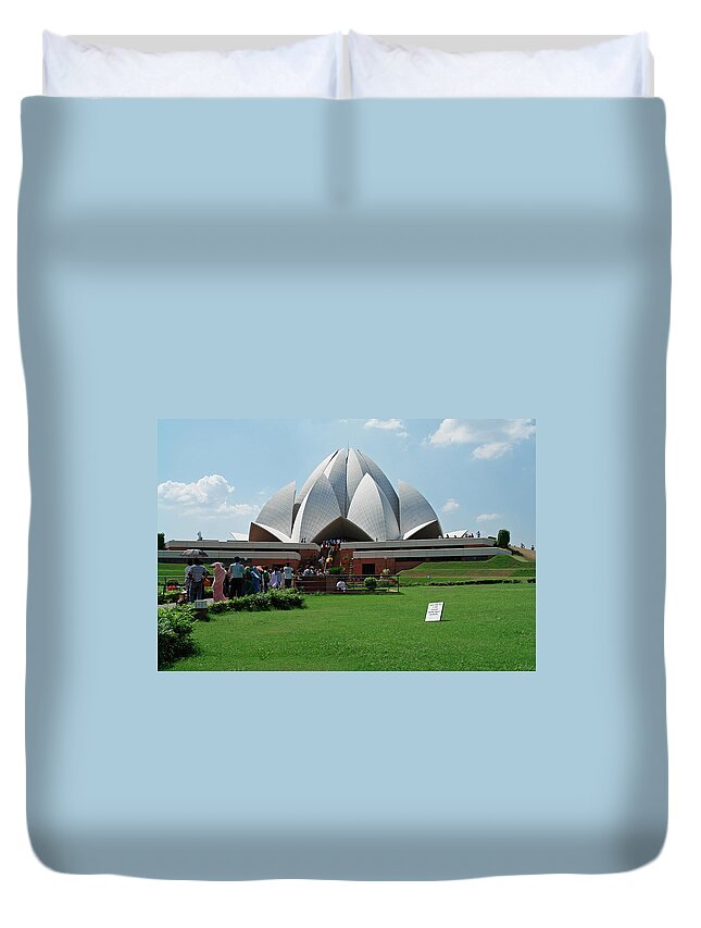 Built Structure Duvet Cover featuring the photograph Bahai Lotus Temple by Narvikk