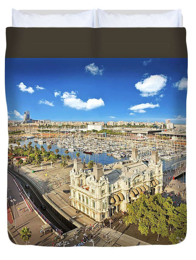 Catalonia Duvet Cover featuring the photograph Barcelona by Nikada