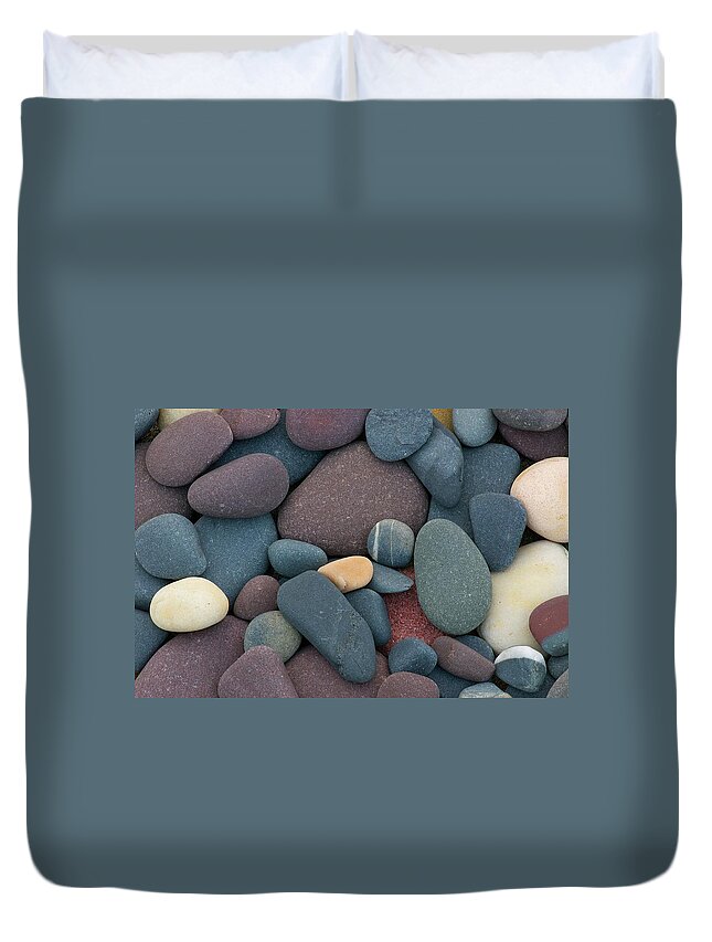 Large Group Of Objects Duvet Cover featuring the photograph Barents Sea Pebbles by Heikki Salmi