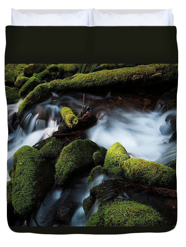 Unesco Duvet Cover featuring the photograph Barnes Creek With Water Flowing Over by Mint Images - Art Wolfe