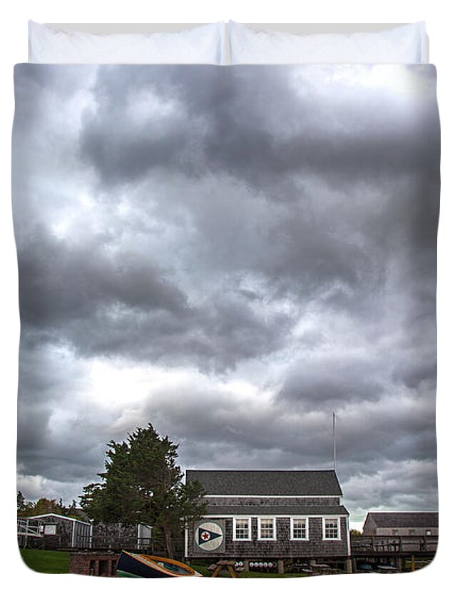 Charles Harden Duvet Cover featuring the photograph Barnstable Yacht Club October by Charles Harden