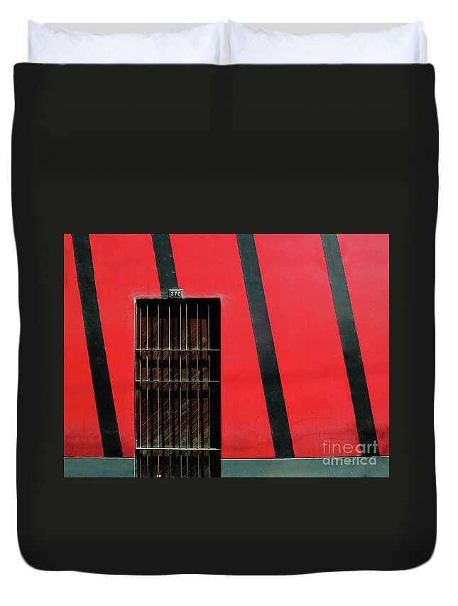 Door Duvet Cover featuring the photograph Bars and Stripes by Rick Locke - Out of the Corner of My Eye