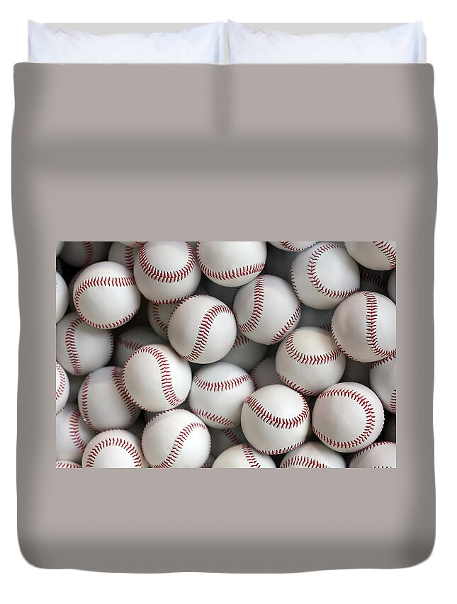 Ball Duvet Cover featuring the photograph Baseballs by Hidehiro Kigawa