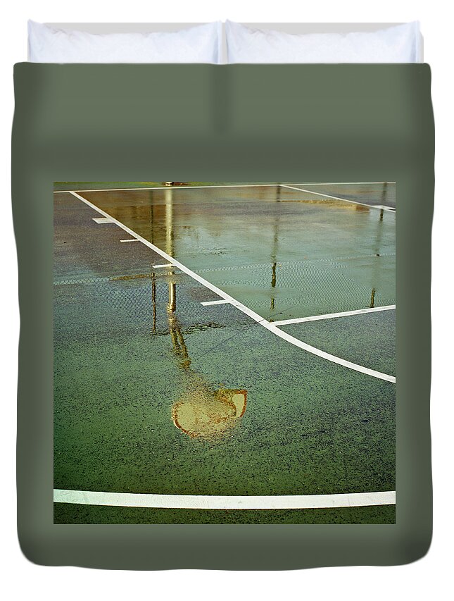 Court Duvet Cover featuring the photograph Basketball Hoop by Daniel J. Grenier