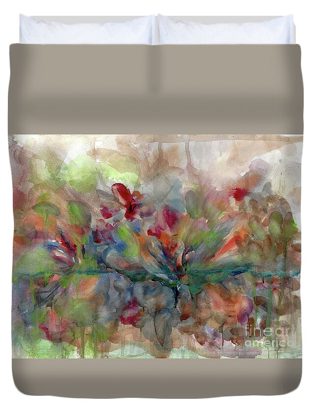 New Orleans Duvet Cover featuring the painting Bayou Flow by Francelle Theriot