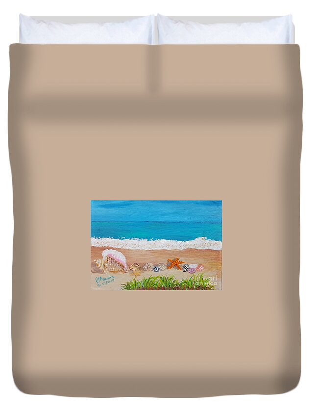 Beach Collections Duvet Cover featuring the painting Beach Collection by Elizabeth Mauldin