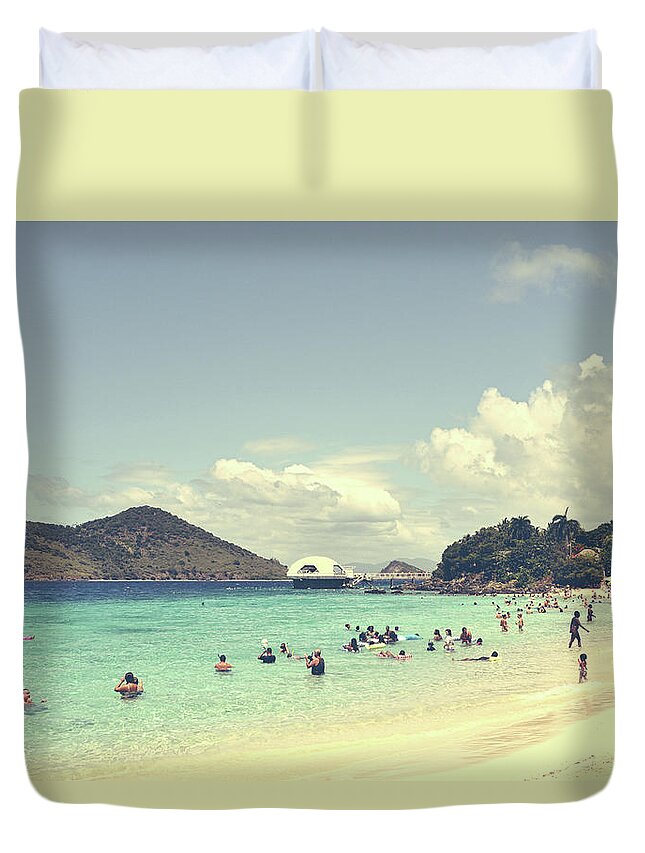 Beach Duvet Cover featuring the photograph Beachscape by Climate Change VI - Sales