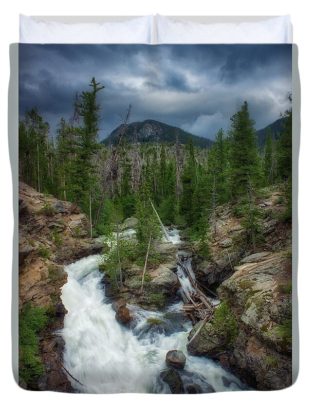 Adams Falls Duvet Cover featuring the photograph Beautiful Adams Falls by Andy Konieczny