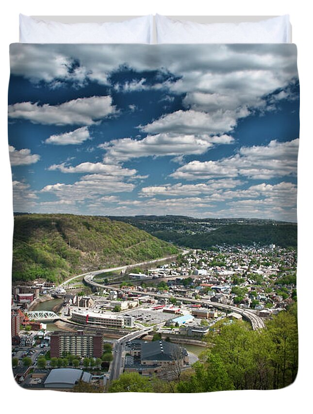 Johnstown Incline Plane Duvet Cover featuring the photograph Beautiful Day in Johnstown Pa by Arttography LLC