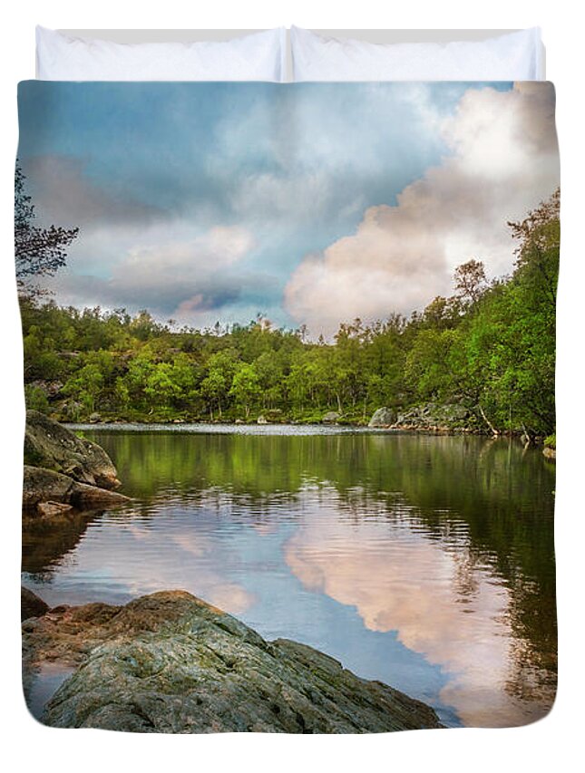 Clouds Duvet Cover featuring the photograph Beautiful Landscapes by Debra and Dave Vanderlaan