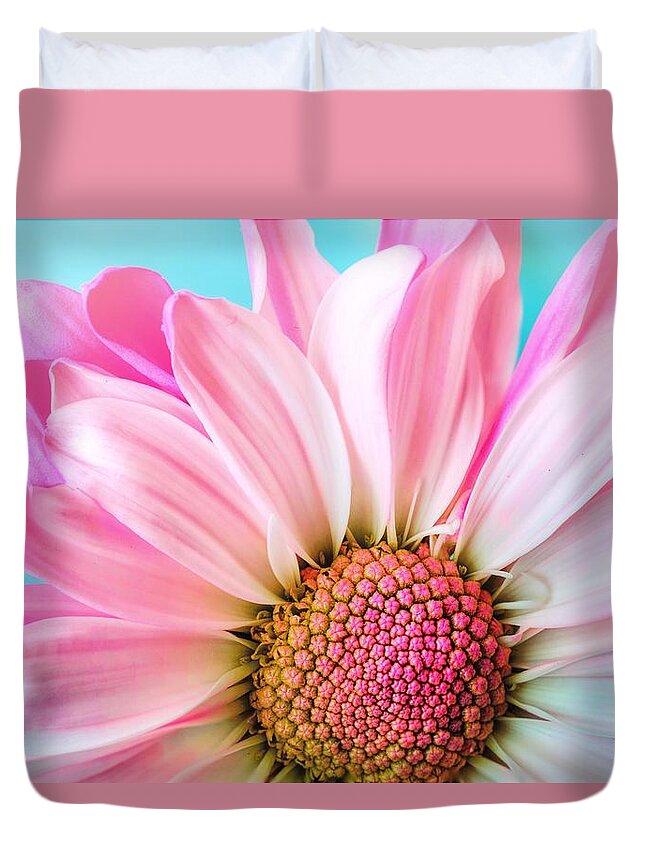Flower Duvet Cover featuring the photograph Beautiful pink flower by Top Wallpapers